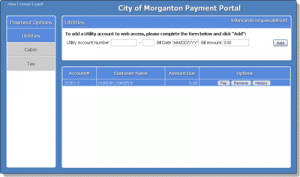 Payment Portal screen