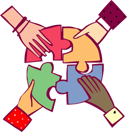 HR logo - hands holding puzzle pieces