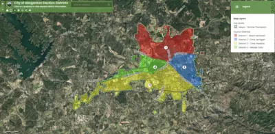Council Election Districts map