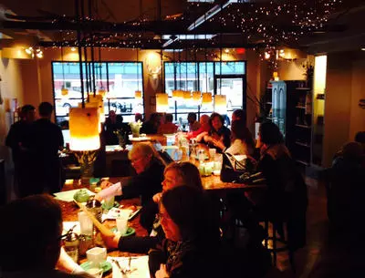 People dining inside Treat