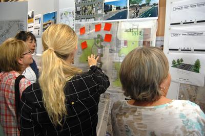 Participants viewing images and maps for the plan