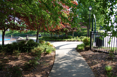 Path next to splash pad