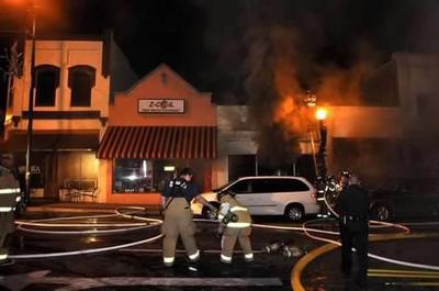 Firefighters responding to a fire